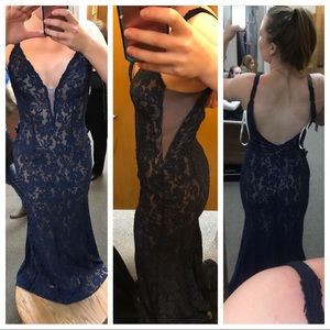 Jovani Navy Blue Prom Dress